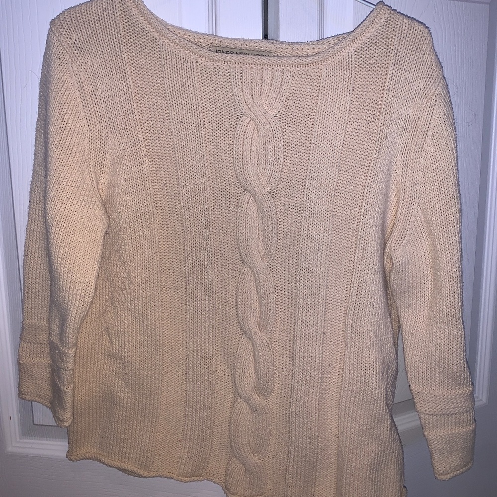 Yellow Sweater with Cable-knit Braid